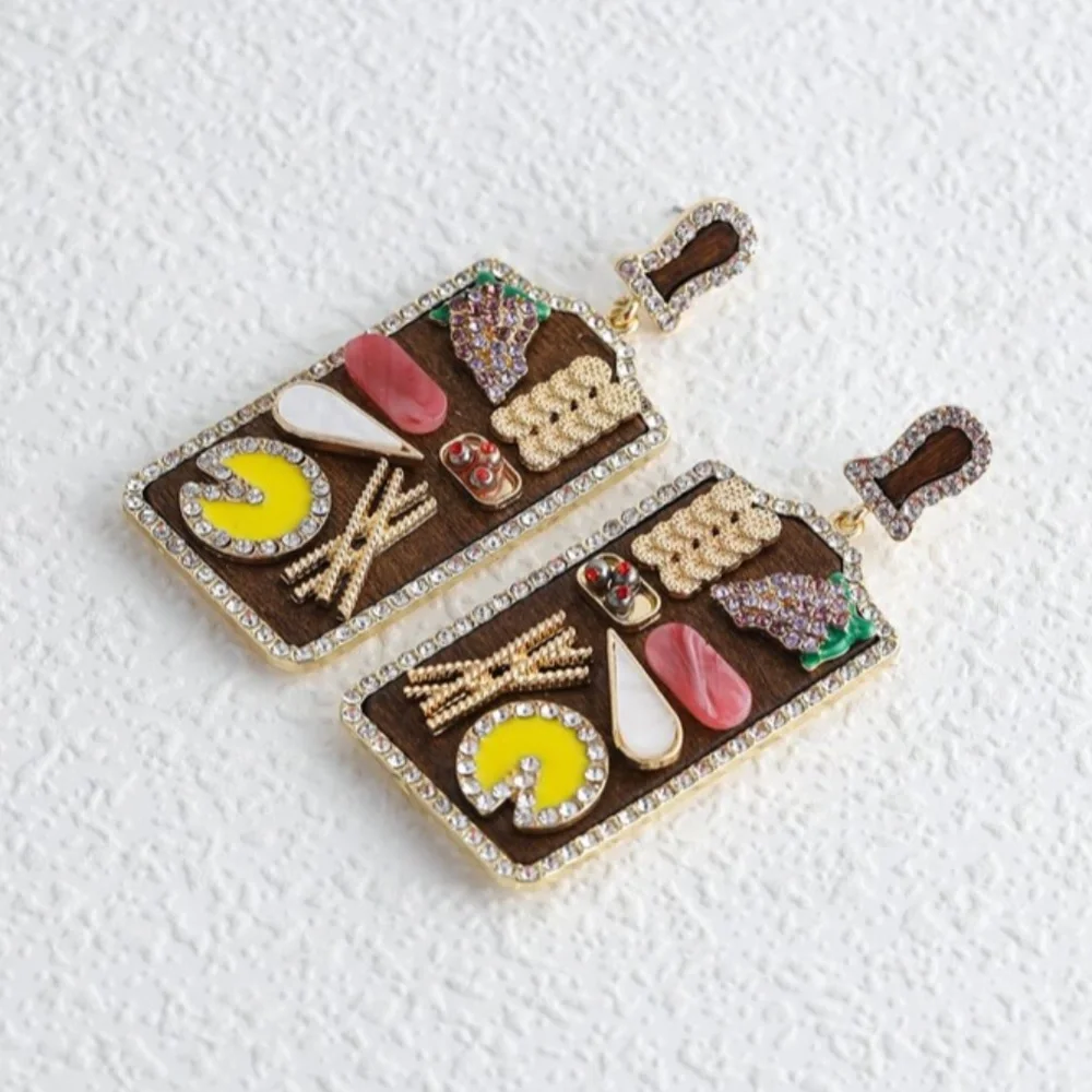 🌸💍 FREE Charcuterie Board Cheese Peasant Pop Art Deco Farm Fruit Boho Earrings